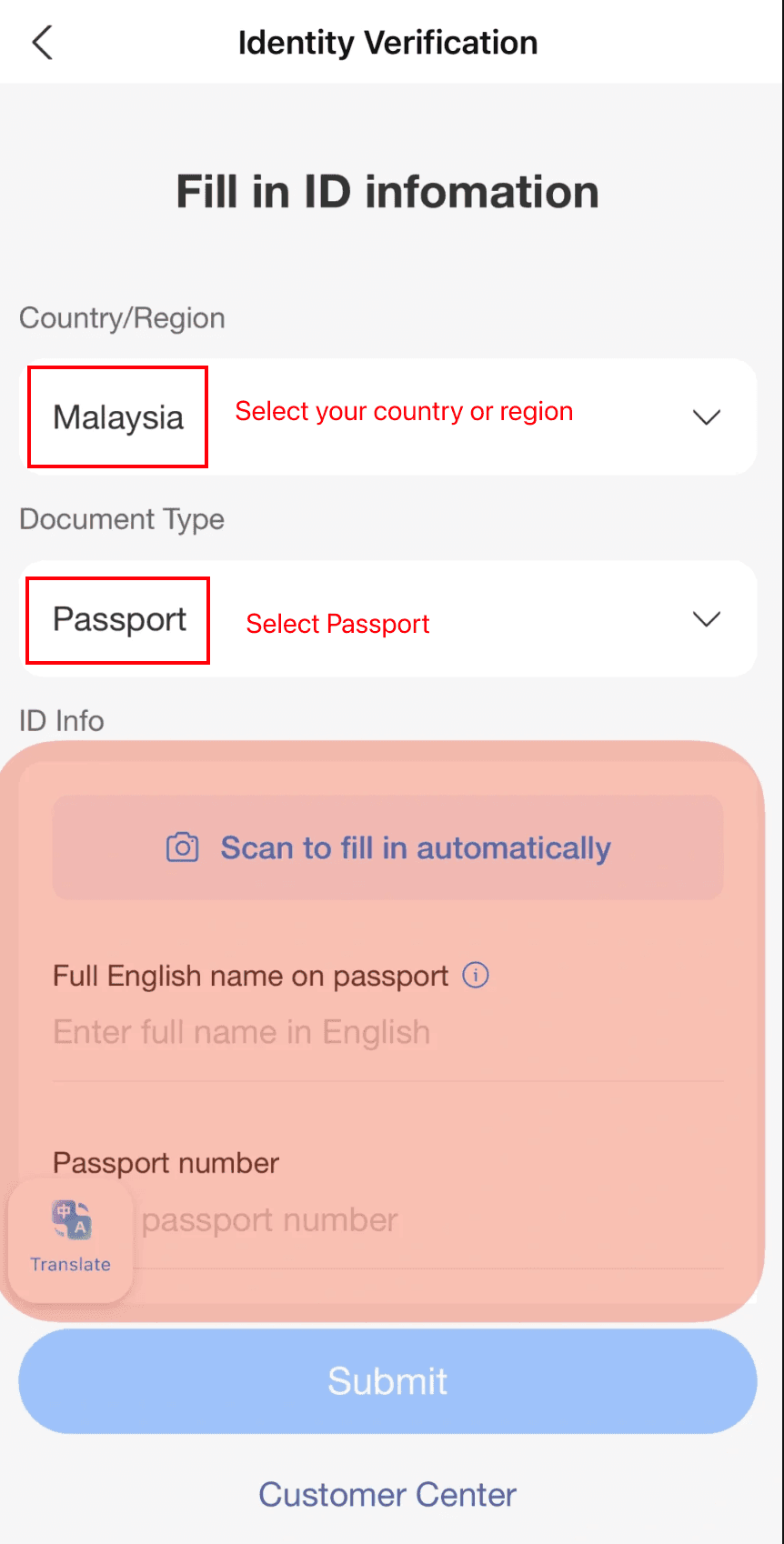 Cuarto paso de la verificación de identidad en Alipay