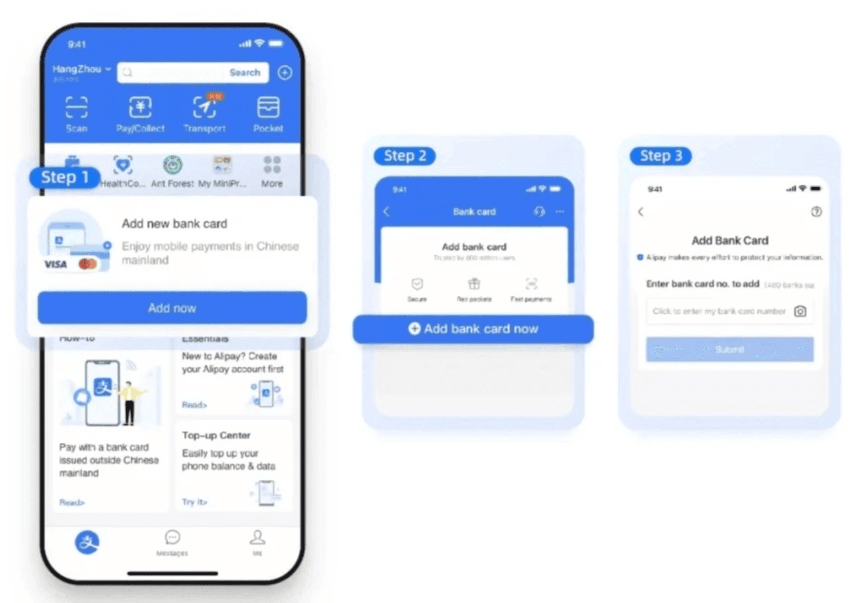 Añadir una tarjeta bancaria a Alipay
