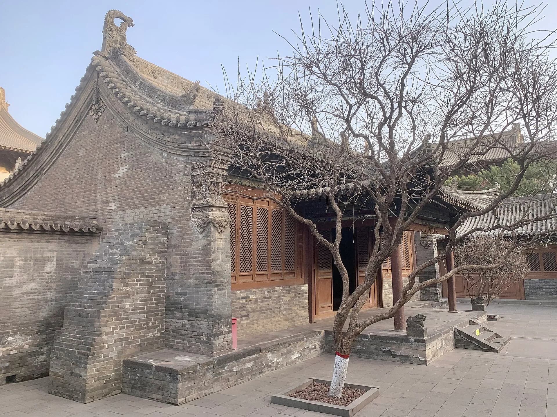Historic halls and courtyard axis at Huayan Temple in Datong