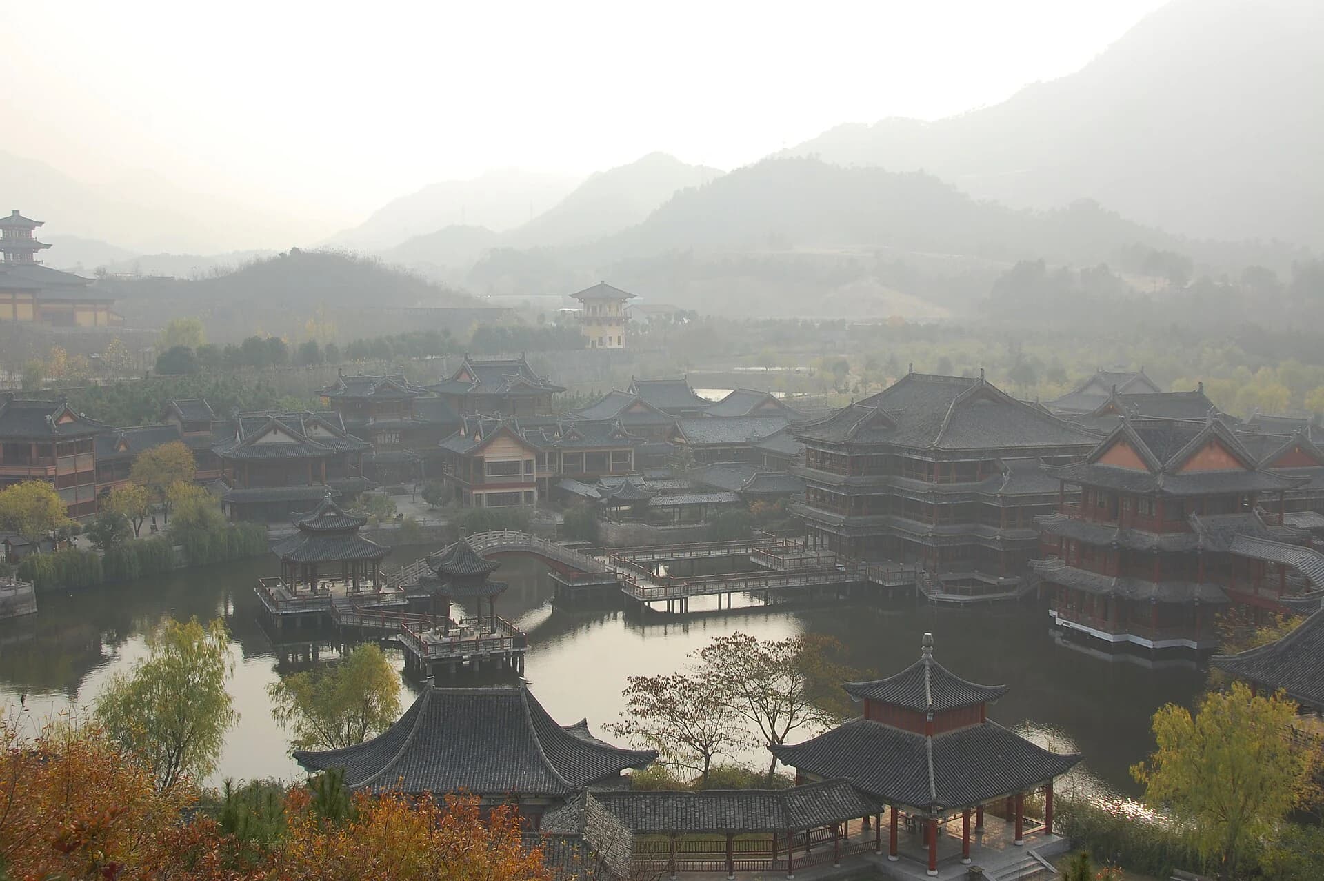 Empty historical street set at Hengdian World Studios