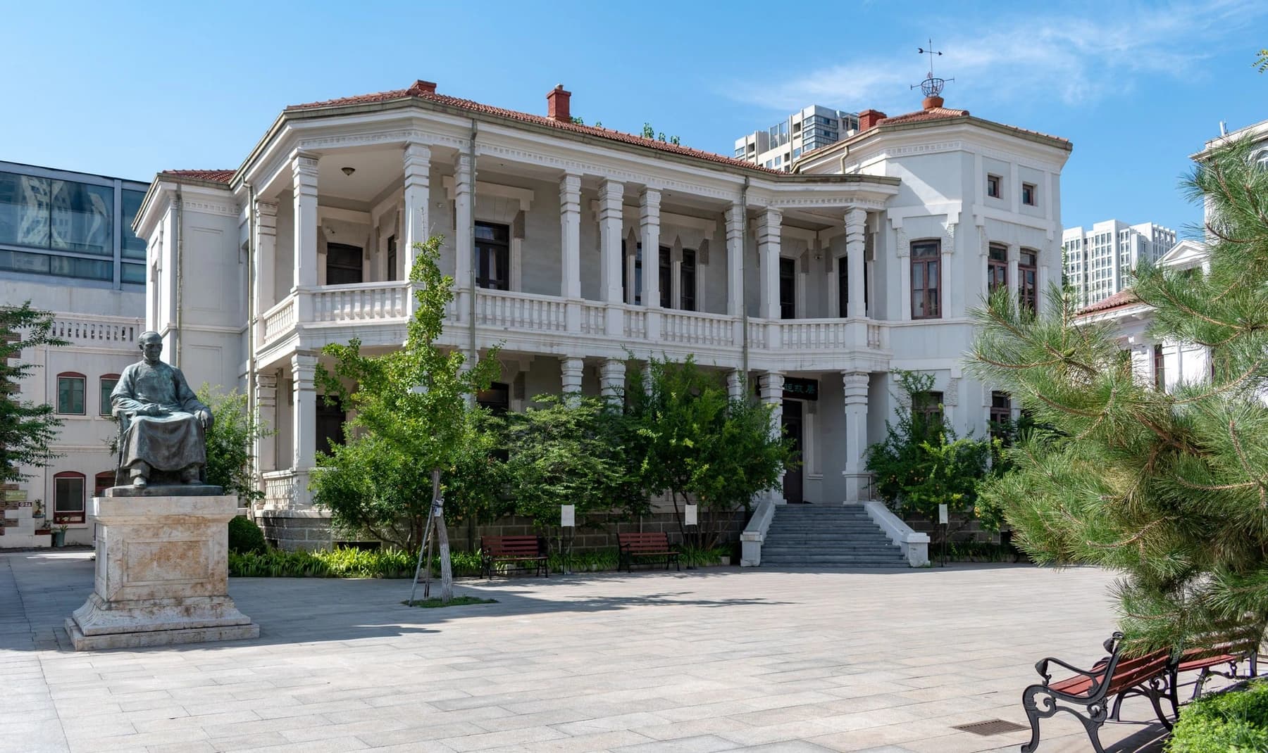 Calle peatonal a través de la ciudad de estilo italiano de Tianjin