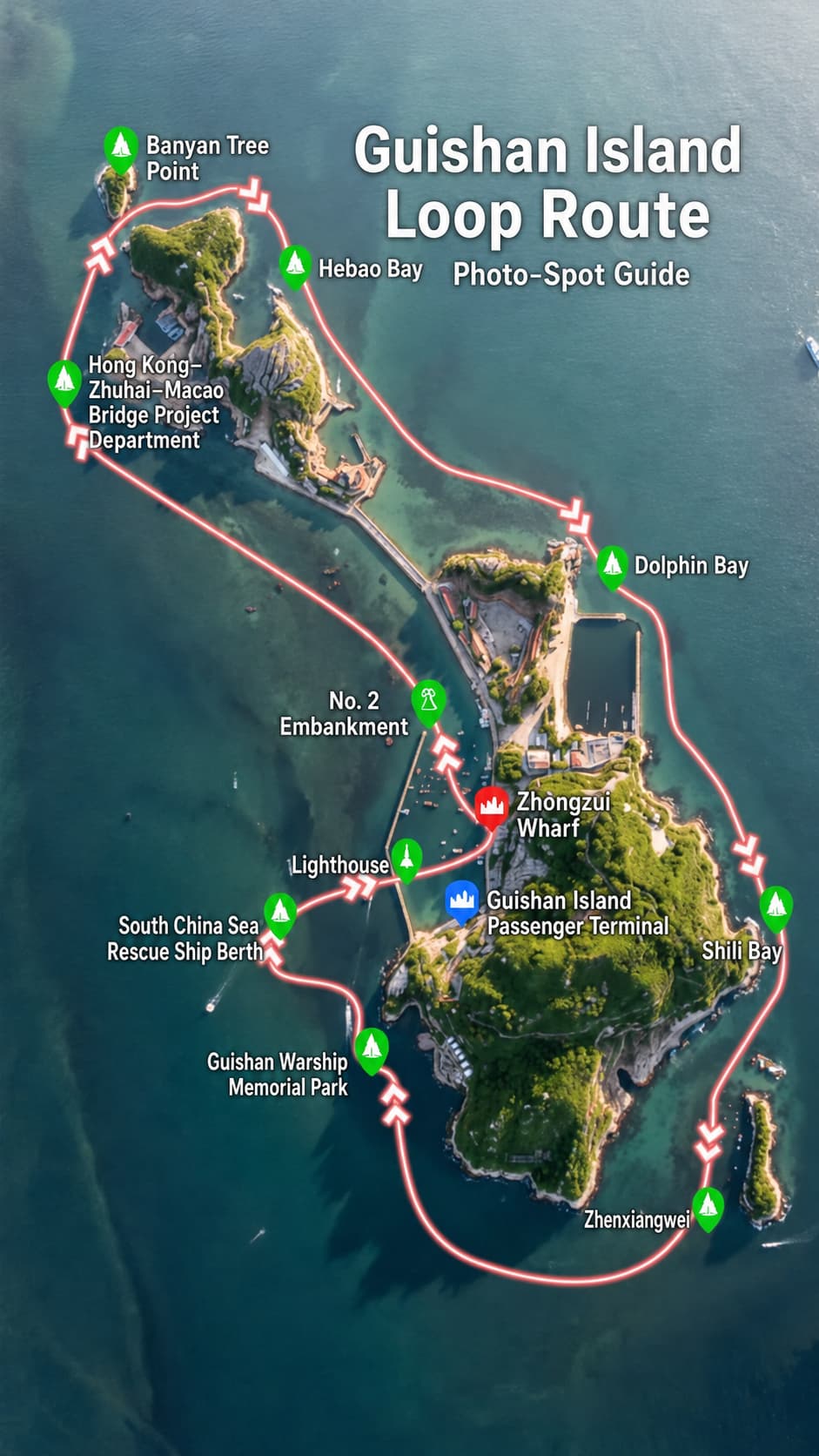 Mapa ilustrado de la ruta y los puntos de visita, lámina 1