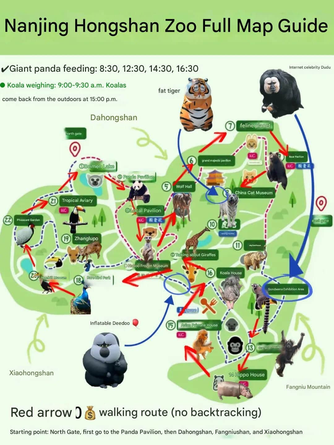 Mapa del Zoológico del Bosque de Hongshan