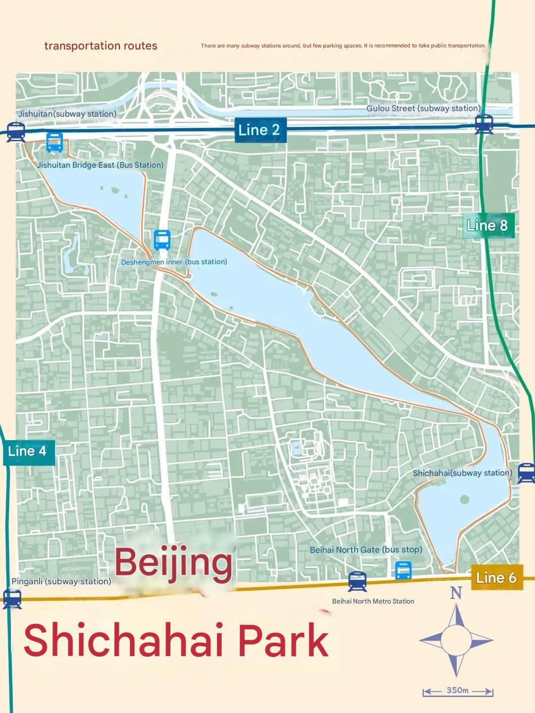 Mapa de transporte de Shichahai