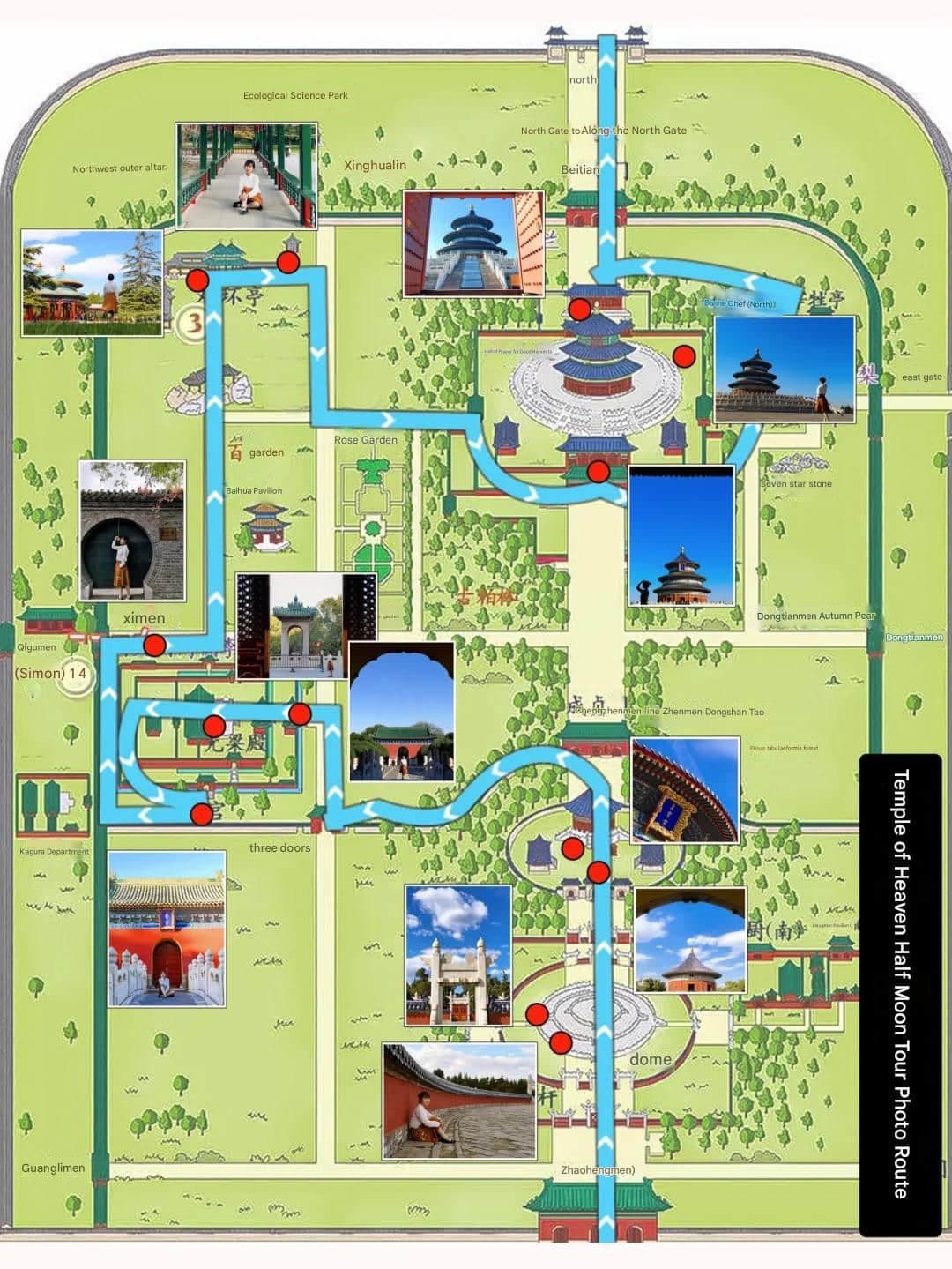 Los mapas de ruta 4-hour del Templo del Cielo