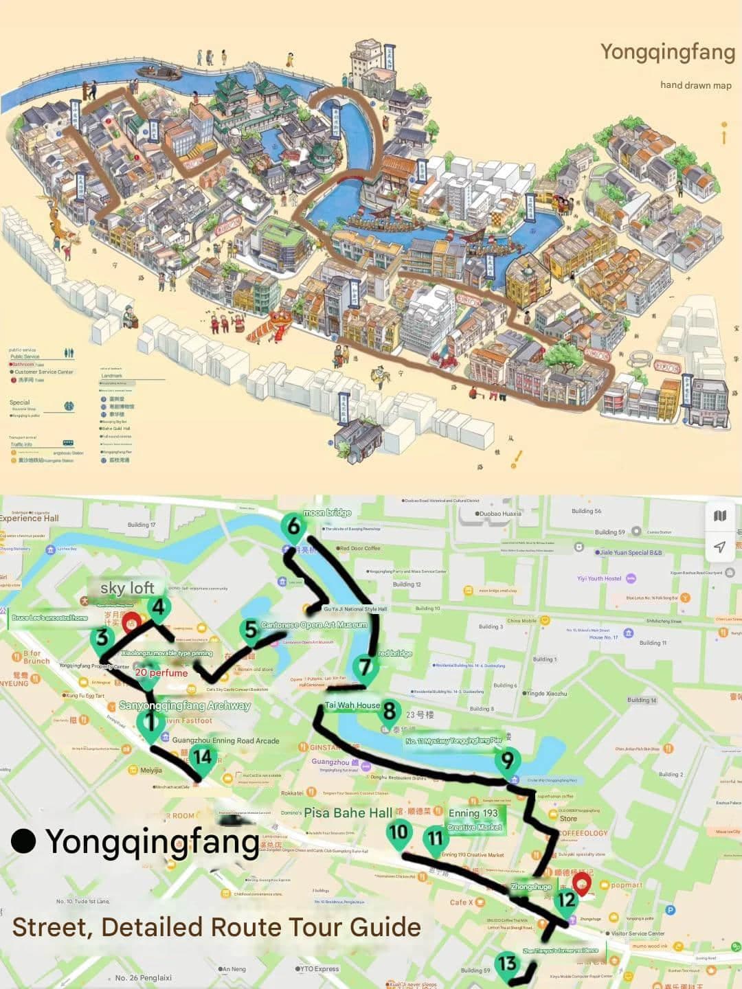 Mapa y guía de ruta de Yongqing Fang