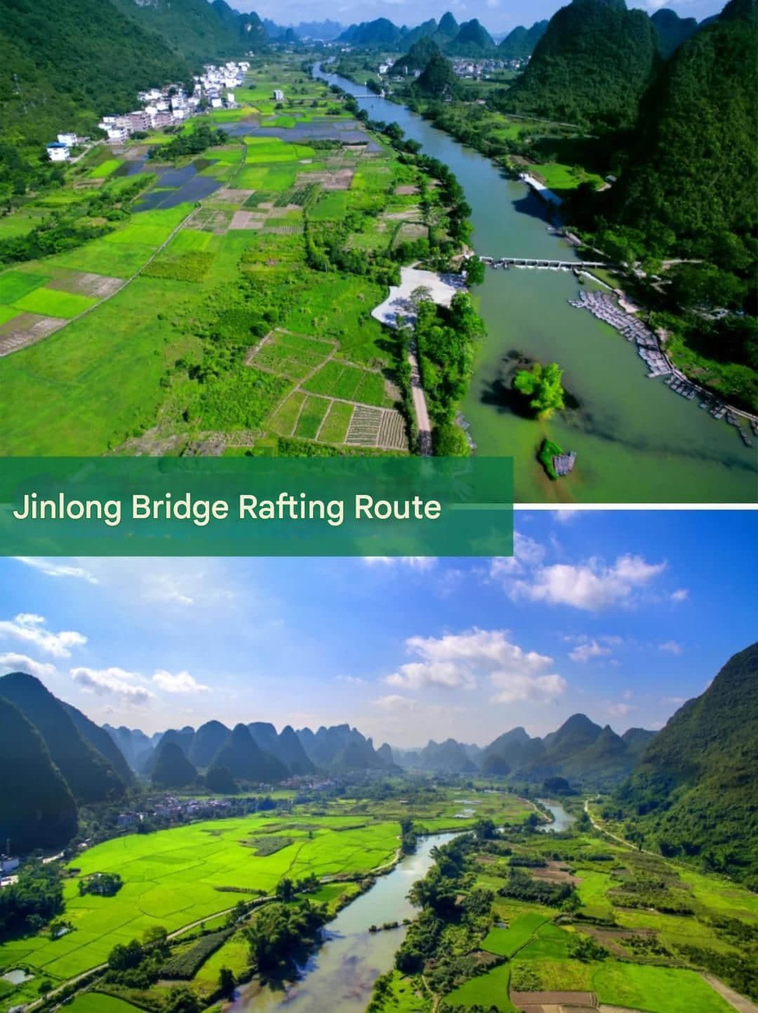 Descenso del río Yulong en balsa de bambú en Guilin