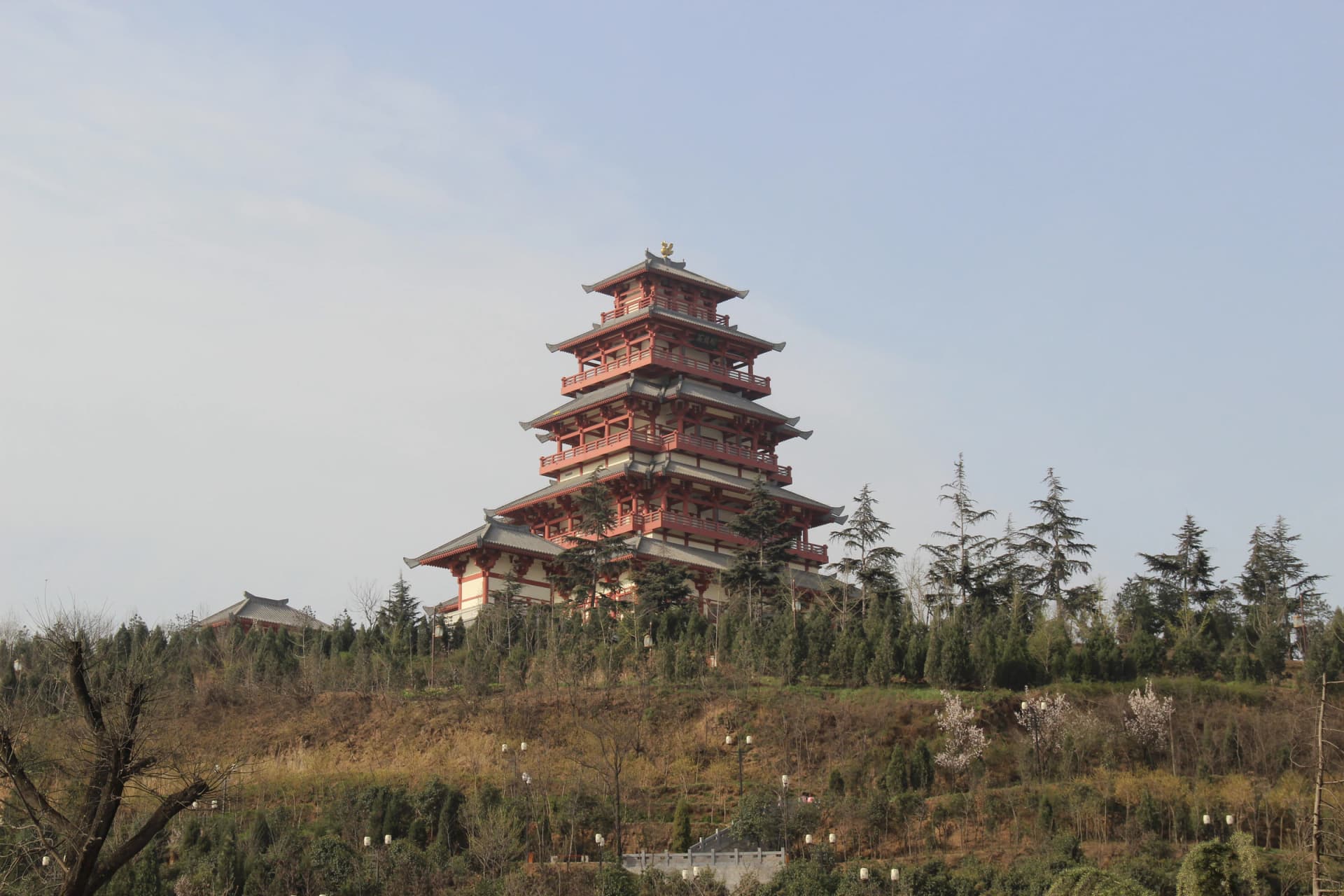 Pagoda beside the Baoji Bronze Ware Museum in central Baoji