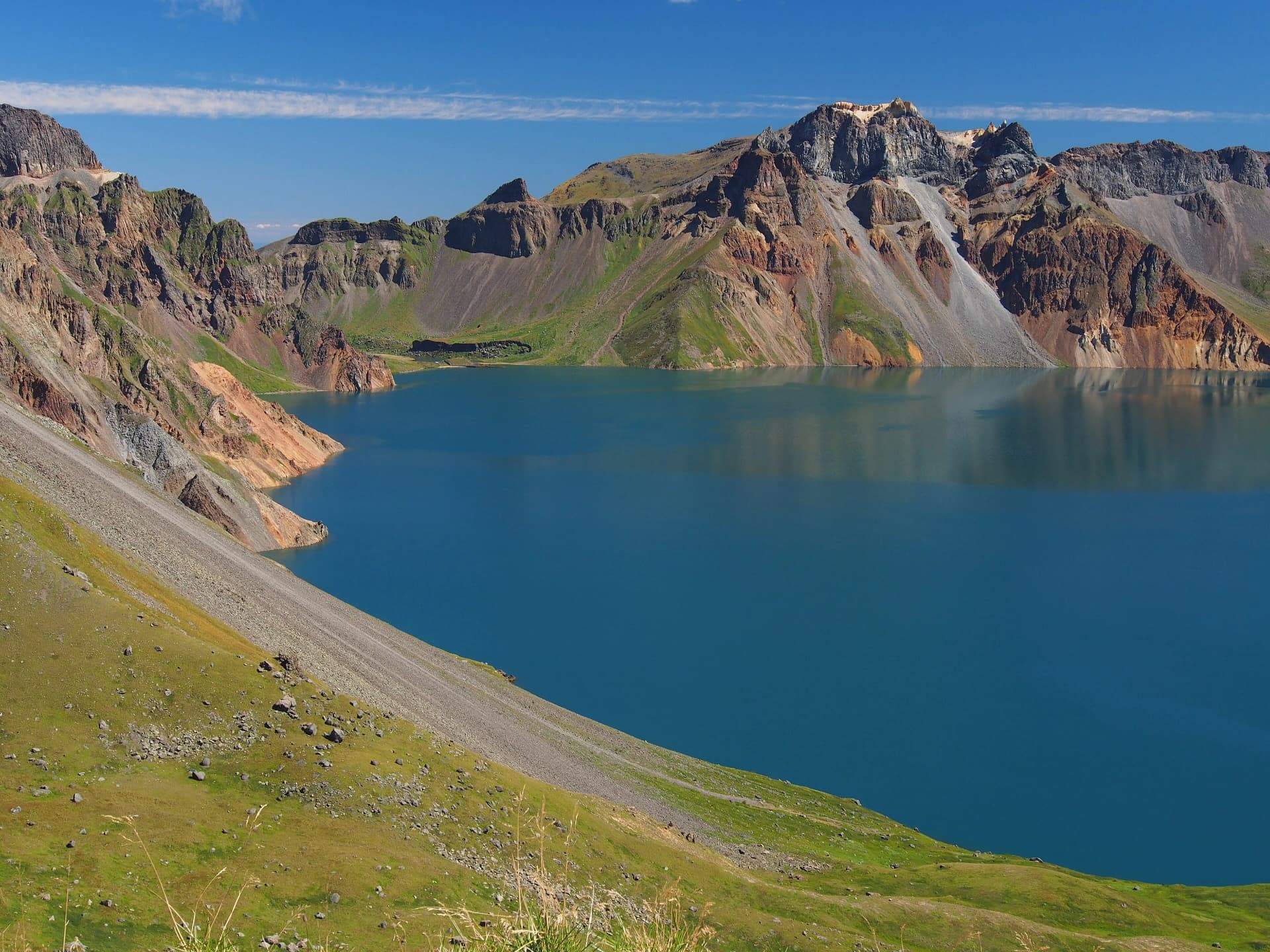 Heaven Lake inside the volcanic rim of Changbai Mountain