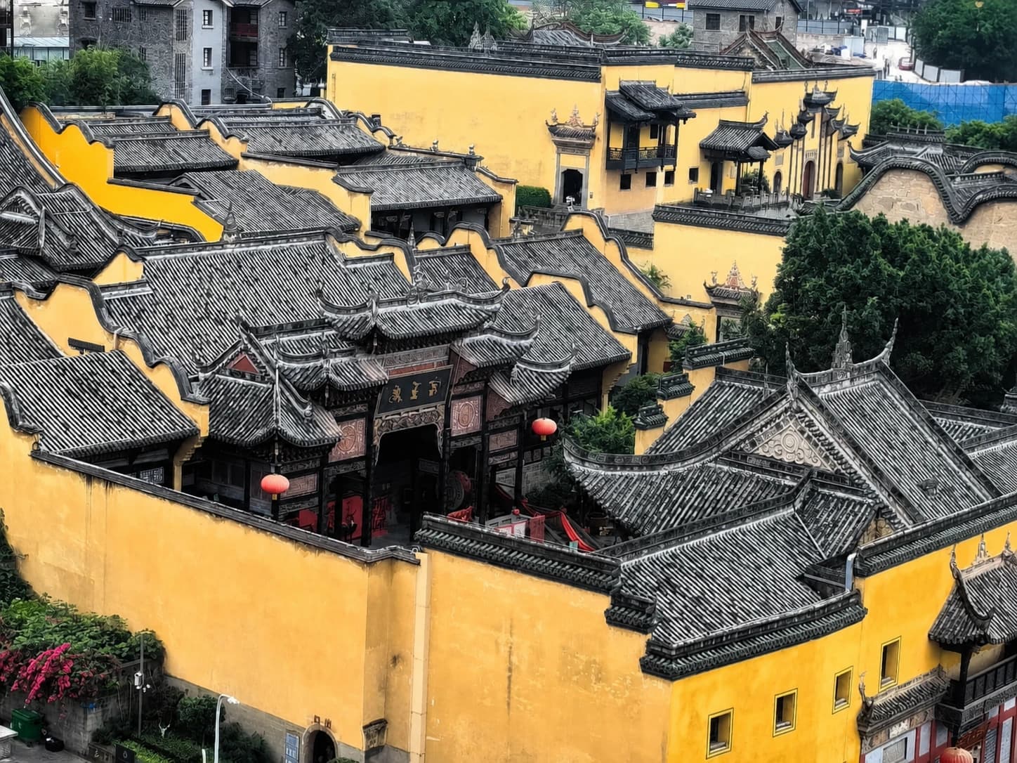 Vista aérea del Salón Gremial de Huguang