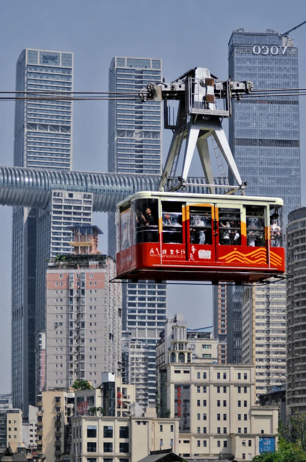 Vista panorámica del Teleférico del Río Yangtze