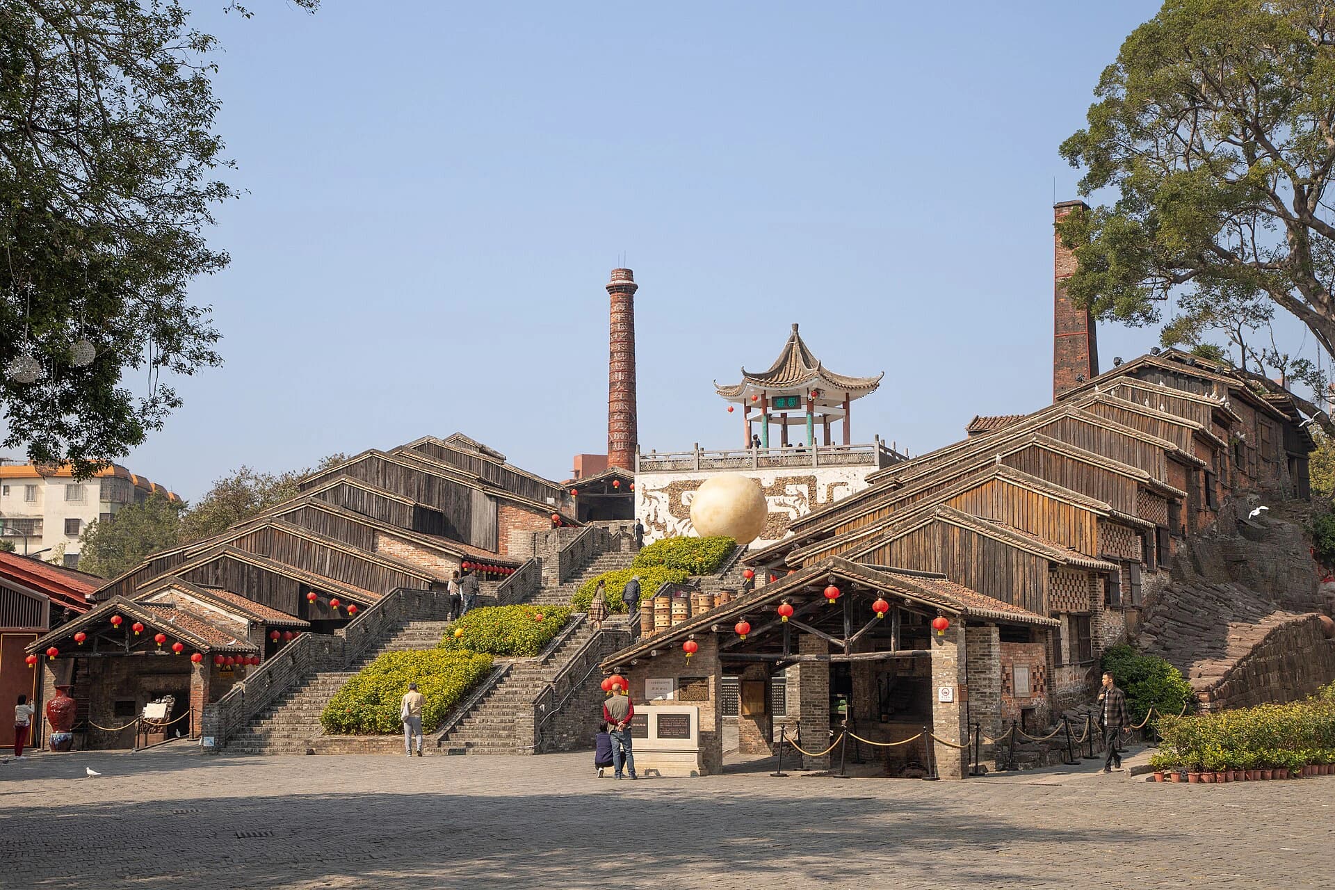 Estructuras históricas de horno dragón en Nanfeng Ancient Kiln, Shiwan
