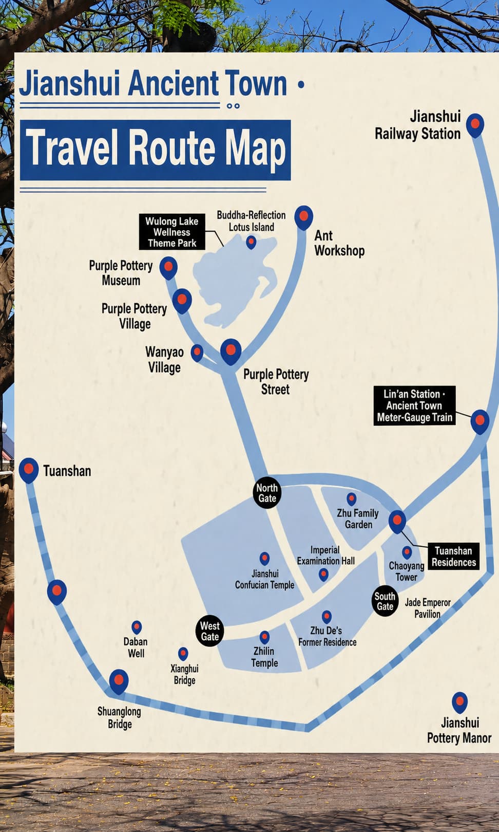 English route map for Jianshui Old Town: A Heritage-First One-Day Route, option 1