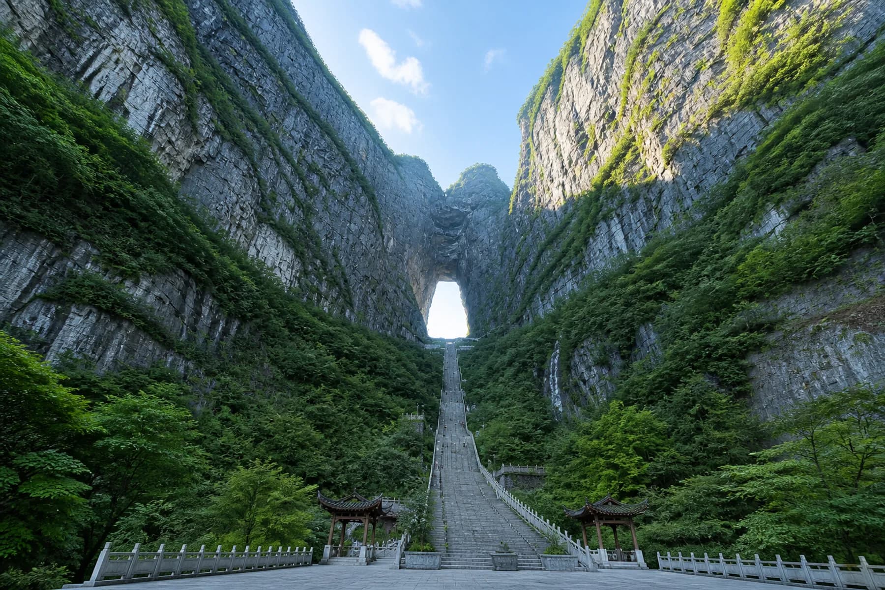 Montaña Tianmen cerca de la ciudad de Zhangjiajie