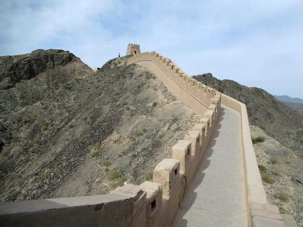 Steep restored steps on the Overhanging Great Wall