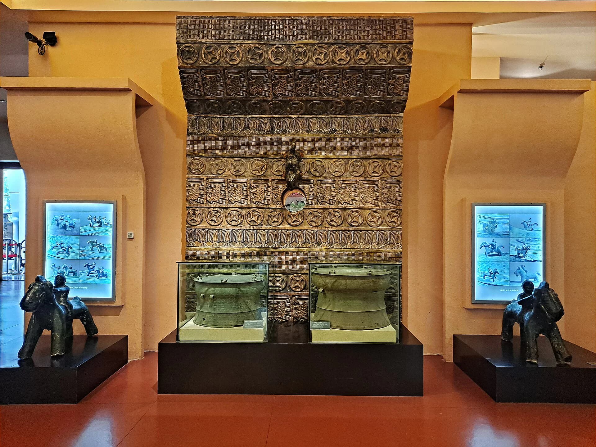 Bronze drums photographed inside the Anthropology Museum of Guangxi