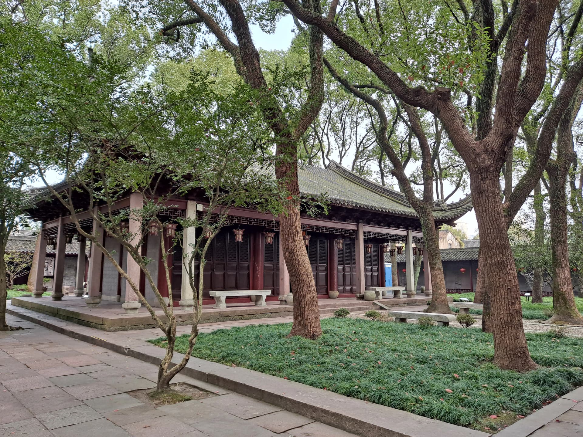 Tree-framed courtyard architecture at Tianyi Pavilion Museum