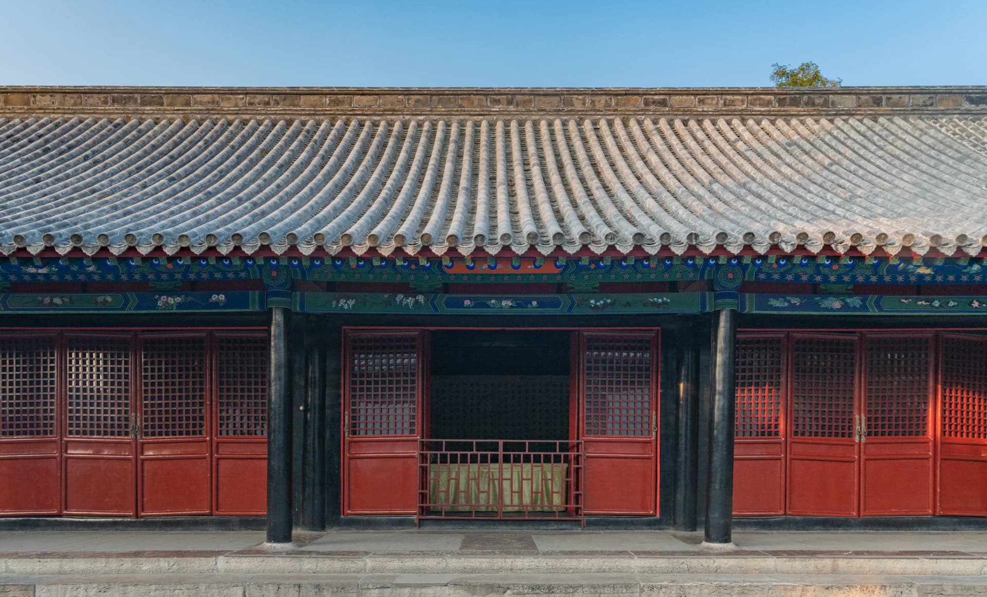 Historic facade inside the Kong Family Mansion in Qufu