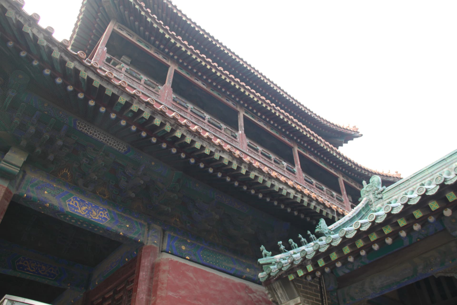 Historic architecture inside the Temple of Confucius in Qufu