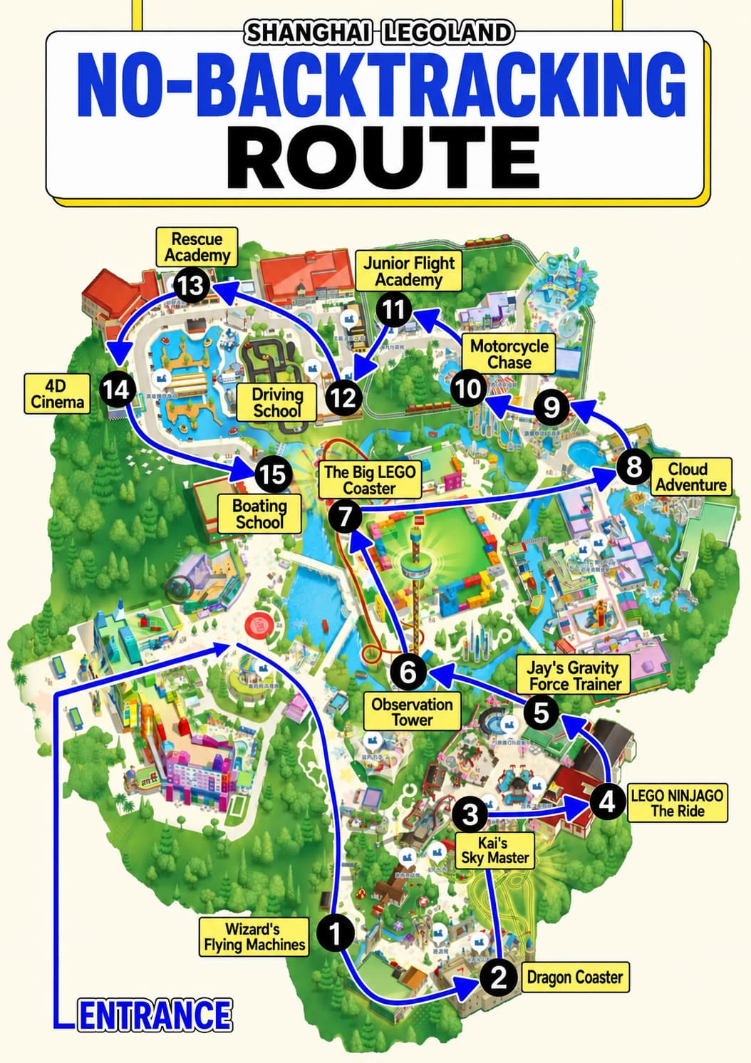English route map for LEGOLAND Shanghai: Tickets, Transport & Family Strategy, option 1