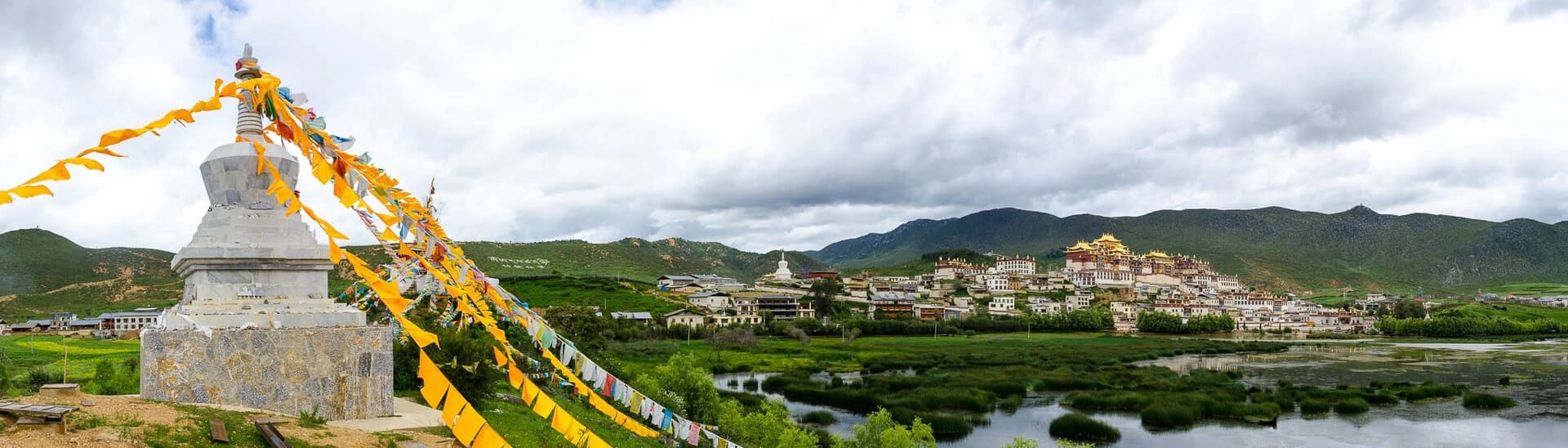 Ganden Sumtseling Monastery buildings in their highland setting