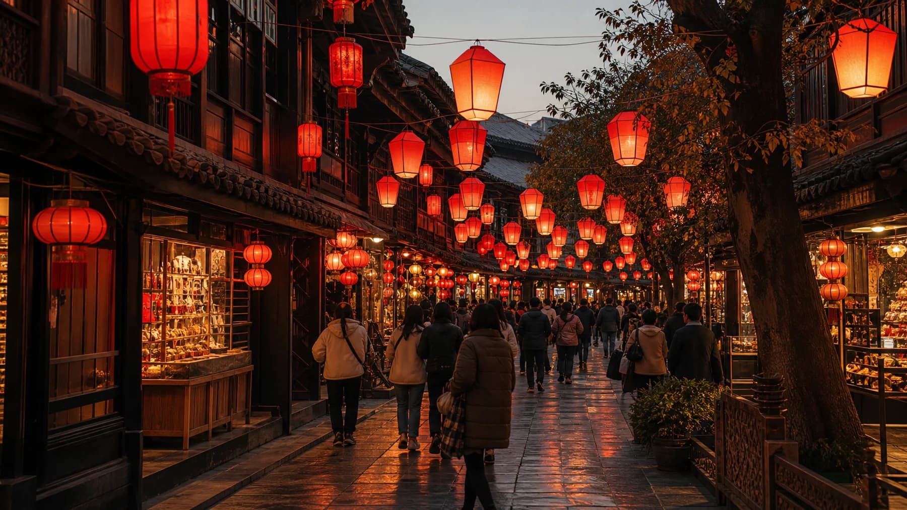 Guía de la calle antigua Jinli: ruta, comida y luces nocturnas
