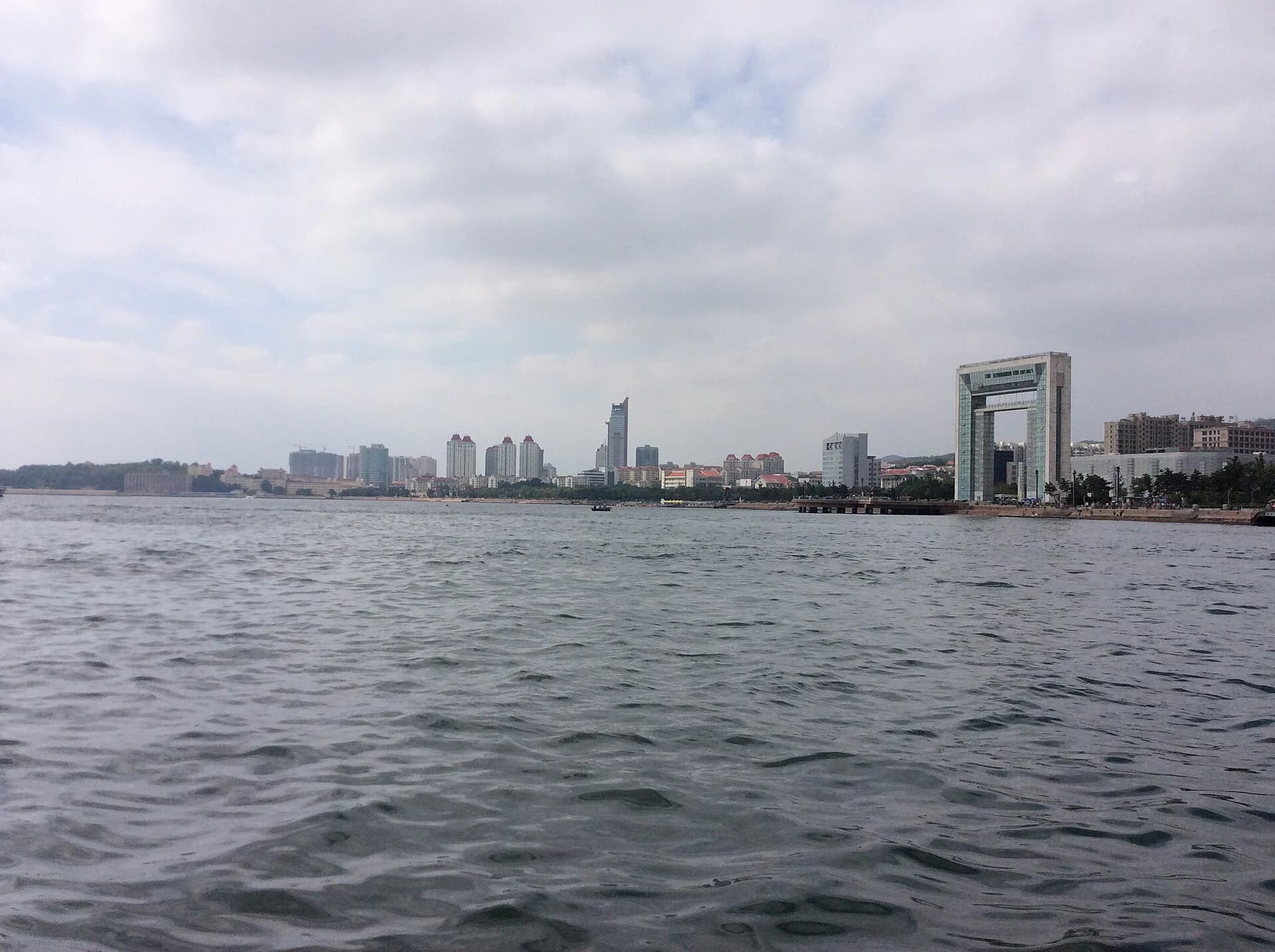 Central Weihai waterfront skyline across the bay