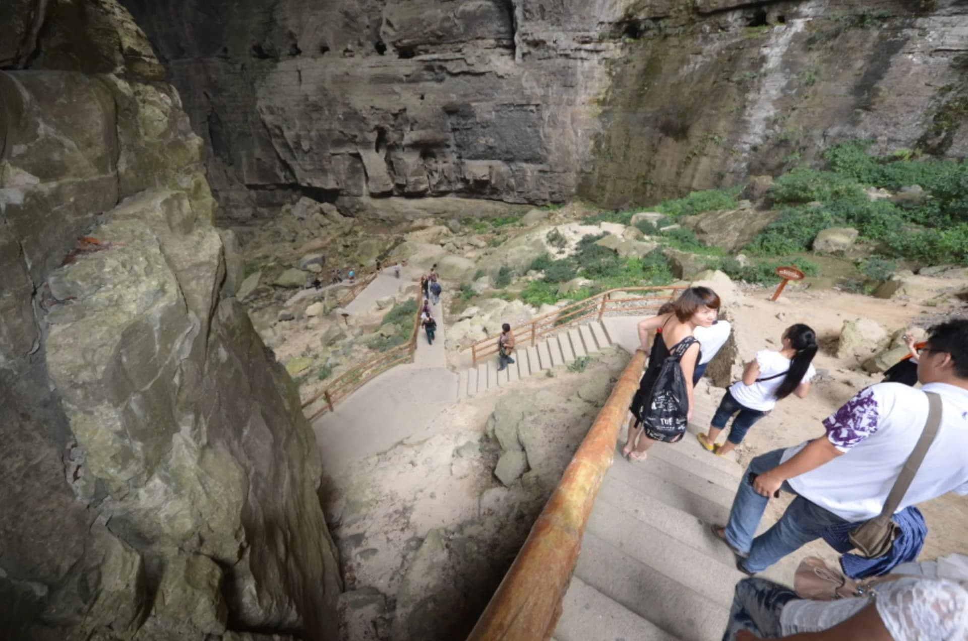 Karst cliffs and natural bridge landscape in Wulong