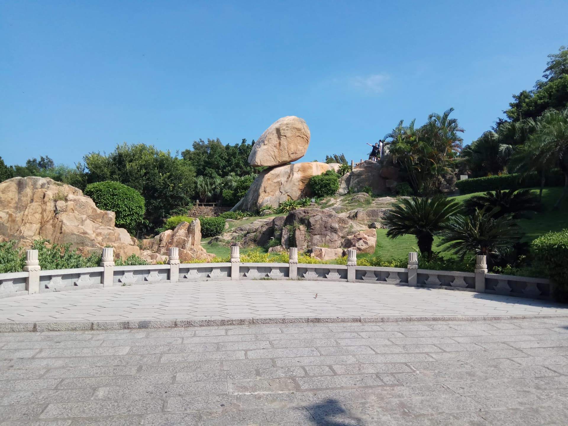 Wind-Moving Rock and its garden setting on Dongshan Island