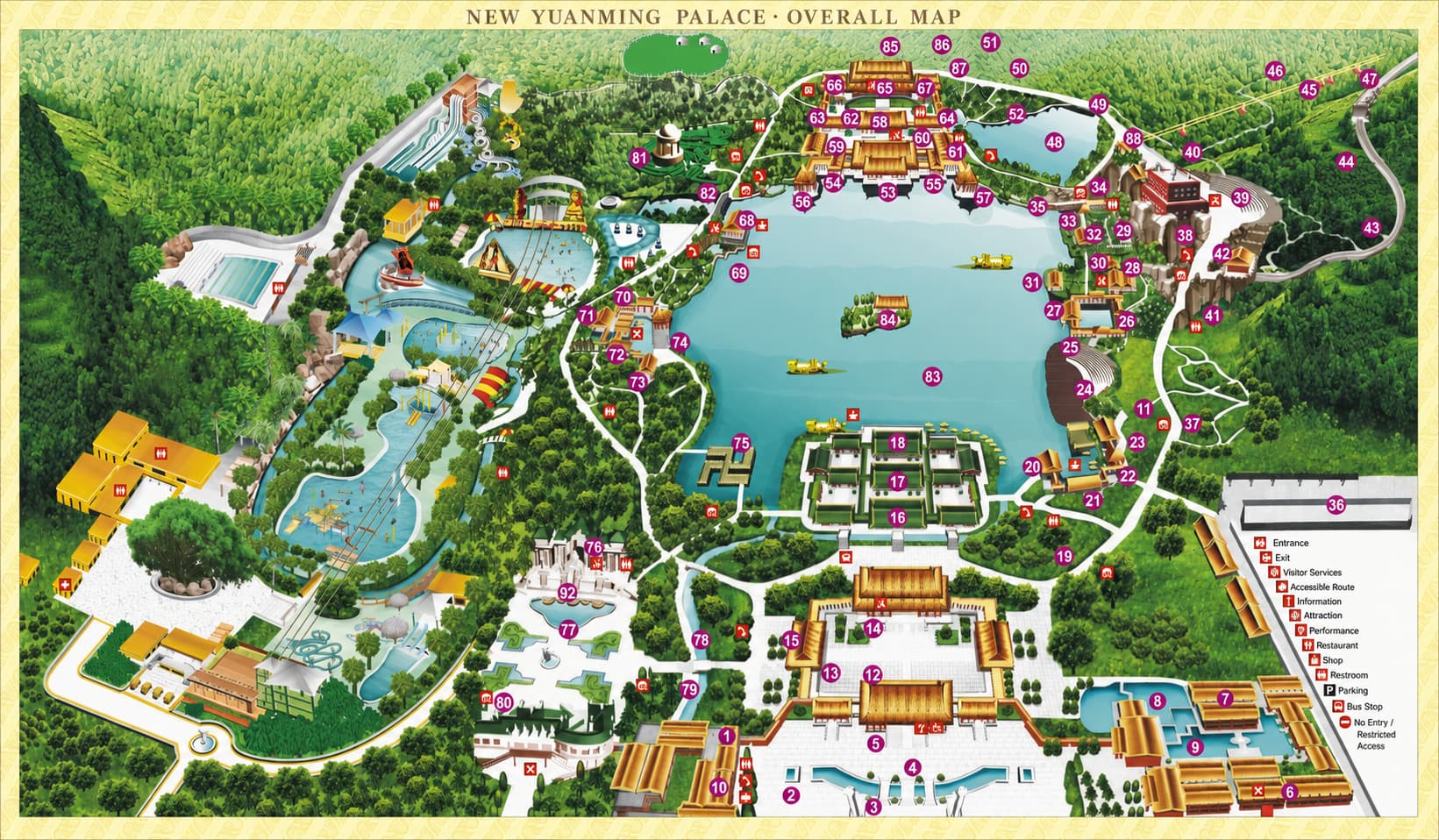 Mapa ilustrado de la ruta y los puntos de visita, lámina 1