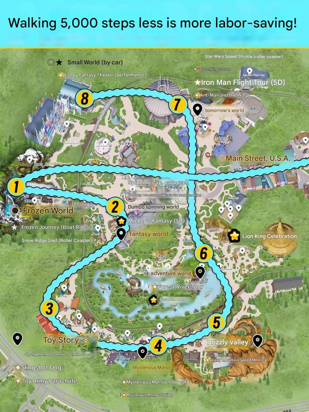 Guía de ruta del mapa de Disney